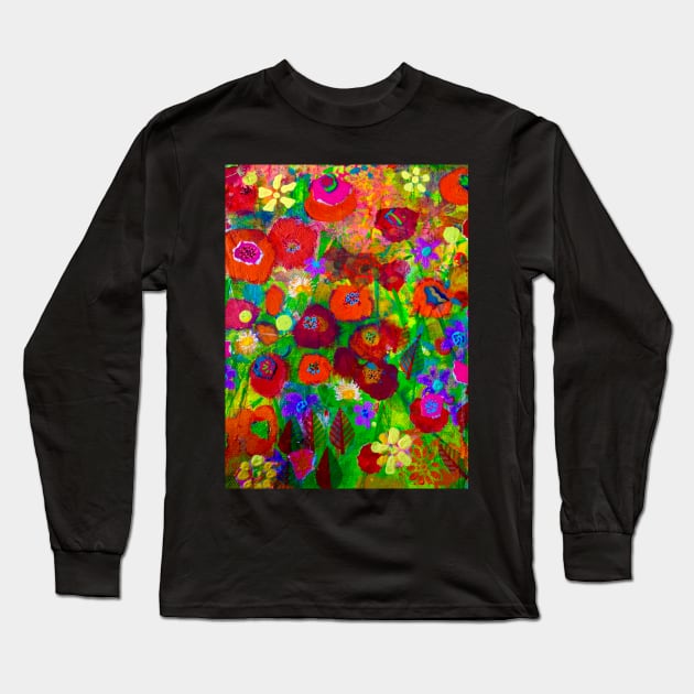 Wildflower Spectacular Long Sleeve T-Shirt by AmandaSlaterArt